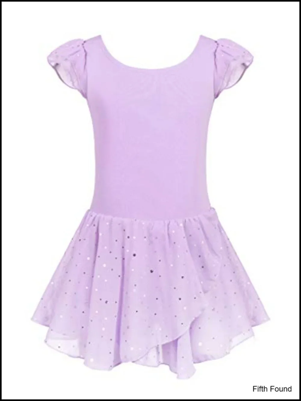 Girls Ruffle Sleeve Ballet Dance Dress Tutu Leotard with Sequin Tulle Skirt